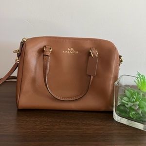 Coach 2way Mini Satchel bag - Tan Leather